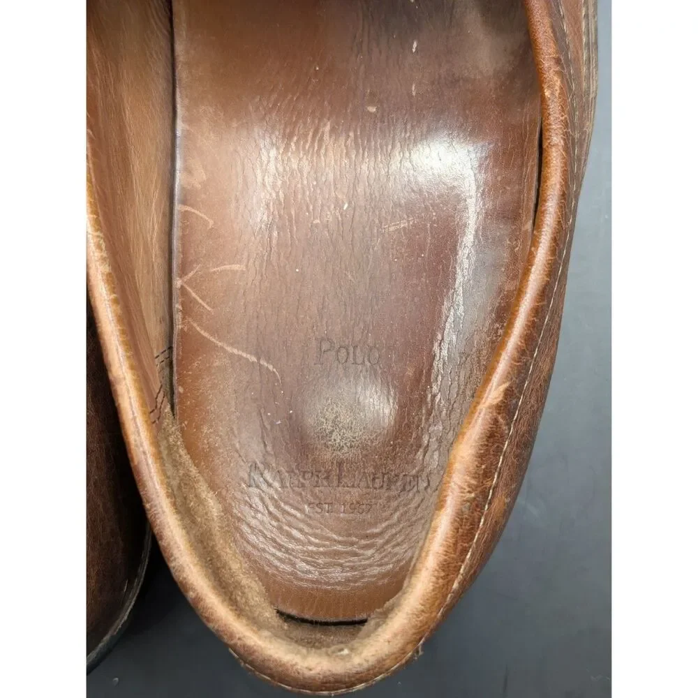 Polo Ralph Lauren Leather Driving Loafers Brown Men's Size 11D